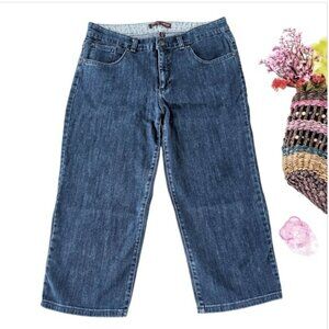 IZOD Women’s Jeans Size 12 Just Right Crop Pants Blue Denim Straight Leg Casual